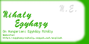 mihaly egyhazy business card
