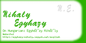 mihaly egyhazy business card